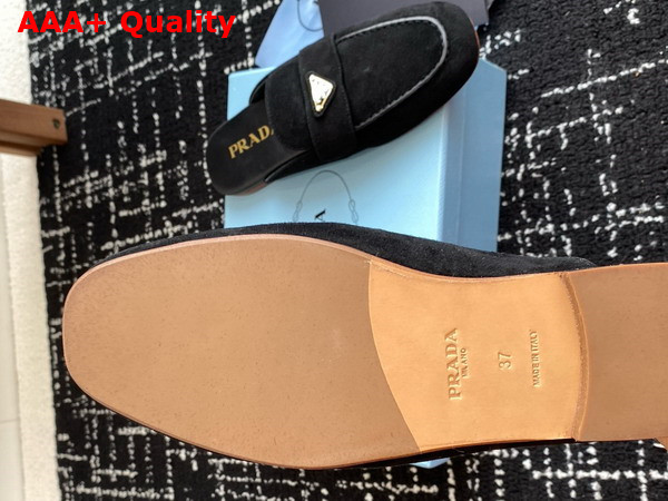 Prada Suede Slippers in Black 1D766N Replica