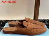 Prada Suede Slippers in Cocoa Brown 1D766N Replica