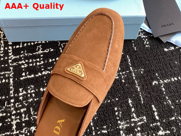 Prada Suede Slippers in Cocoa Brown 1D766N Replica