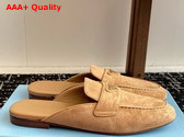 Prada Suede Slippers in Ecru 1D766N Replica