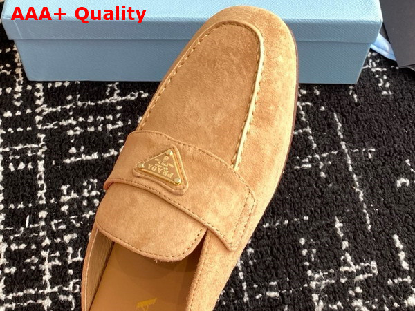 Prada Suede Slippers in Ecru 1D766N Replica
