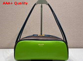 Prada Swing Smooth Leather Shoulder Bag Fern Green Ebony Baltic Blue 1BC249 Replica