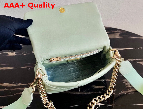 Prada System Nappa Leather Patchwork Bag in Light Green 1BD292 Replica