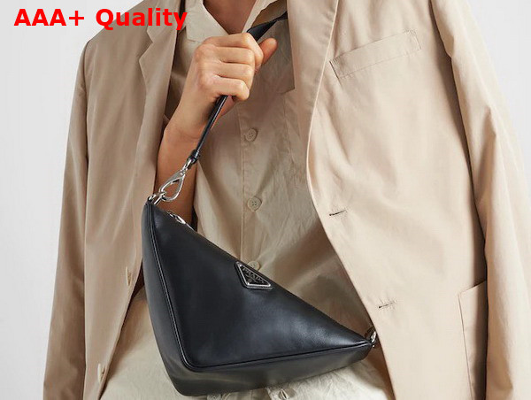 Prada Triangle Leather Bag in Black 2VH155 Replica