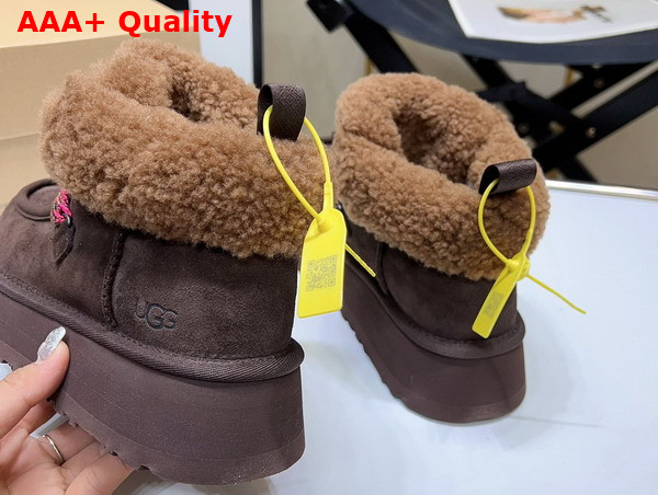 UGG Lace Up Ankle Boot in Chocolate Sheepskin Replica