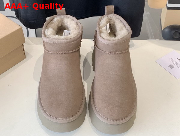 UGG Women Classic Ultra Mini New Heights Boot in Hickory Replica