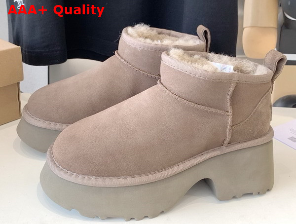 UGG Women Classic Ultra Mini New Heights Boot in Hickory Replica