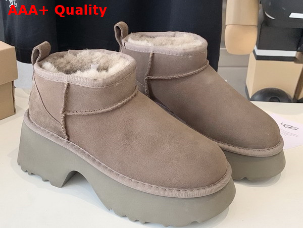 UGG Women Classic Ultra Mini New Heights Boot in Hickory Replica