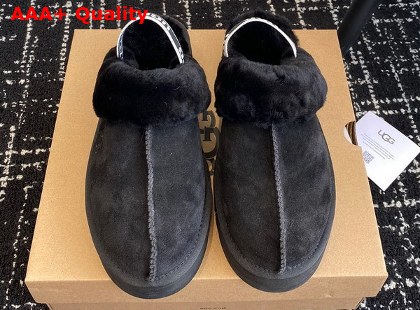 UGG Womens Funkette Slipper in Black Suede Replica