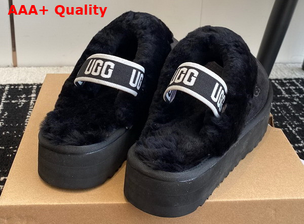 UGG Womens Funkette Slipper in Black Suede Replica