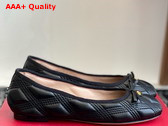 Valentino Ballet Flat in Black Quilted Lambskin Replica