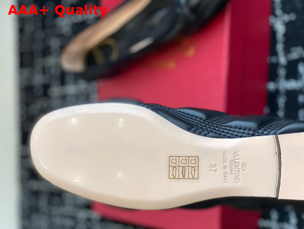 Valentino Ballet Flat in Black Quilted Lambskin Replica