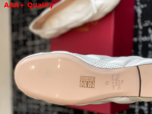 Valentino Ballet Flat in White Quilted Lambskin Replica