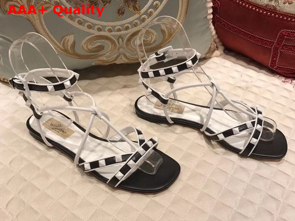 Valentino Free Rockstud Sandal in Black Calfskin Leather Replica