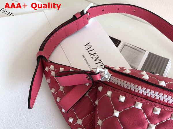 Valentino Free Rockstud Spike Belt Bag in Pink Soft Lambskin Leather Replica