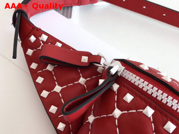 Valentino Free Rockstud Spike Belt Bag in Red Soft Lambskin Leather Replica