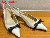 Valentino Garavani Bepointy Kidskin Slingback Pump in Ivory Replica