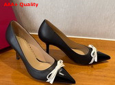 Valentino Garavani Bepointy Patent Leather and Kidskin Pump Black and Ivory Replica