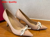 Valentino Garavani Bepointy Patent Leather and Kidskin Pump Nude and Ivory Replica