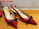 Valentino Garavani Bepointy Patent Leather and Kidskin Slingback Pump Red and Black Replica