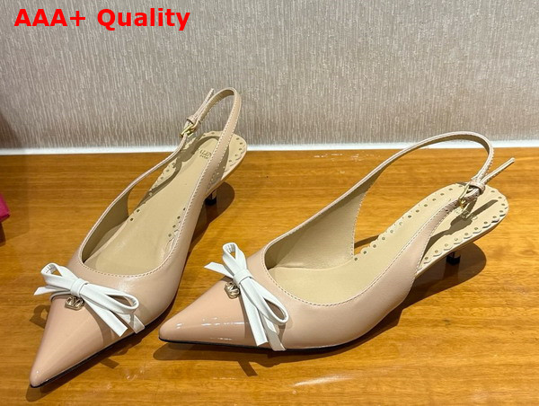 Valentino Garavani Bepointy Patent Leather and Kidskin Slingback Pump in Rose Cannelle Replica