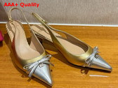 Valentino Garavani Bepointy Slingback Pump in Two Tone Kidskin Gold and Silver Replica