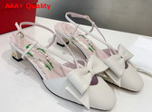 Valentino Garavani Bowow Kidskin Slingback Pump with Bow Detail Ivory Replica