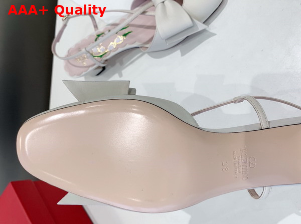 Valentino Garavani Bowow Kidskin Slingback Pump with Bow Detail Ivory Replica