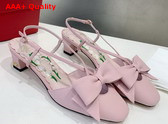 Valentino Garavani Bowow Kidskin Slingback Pump with Bow Detail Pink Replica