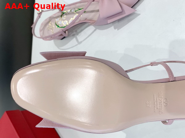 Valentino Garavani Bowow Kidskin Slingback Pump with Bow Detail Pink Replica