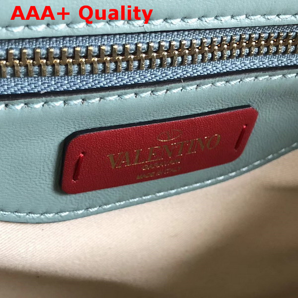 Valentino Garavani Candystud Top Handle Bag in Light Blue Soft Lambskin Leather Replica