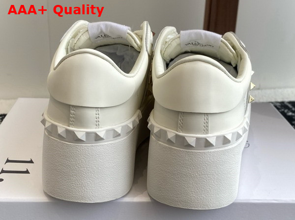 Valentino Garavani Flatform Rockstud Untitled Sneaker in White Calfskin Replica