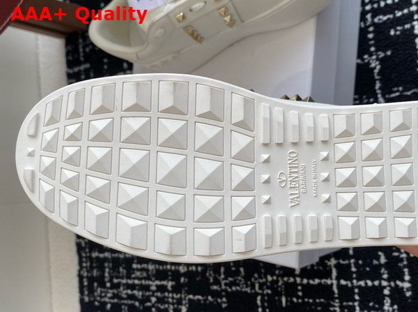 Valentino Garavani Flatform Rockstud Untitled Sneaker in White Calfskin Replica