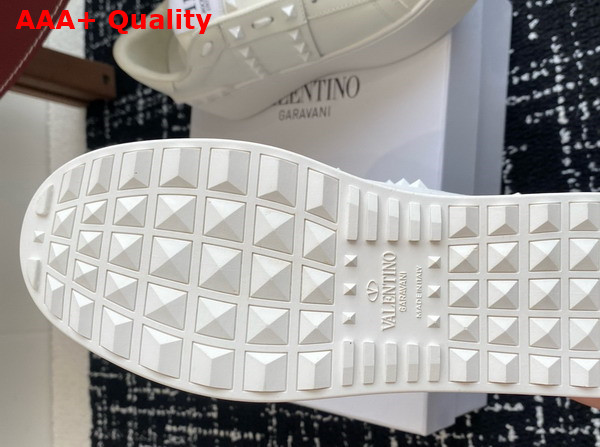 Valentino Garavani Flatform Rockstud Untitled Sneaker in White Calfskin with Tonal Studs Replica