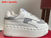 Valentino Garavani Freedots XL Calfskin Leather Sneaker White and Grey Replica