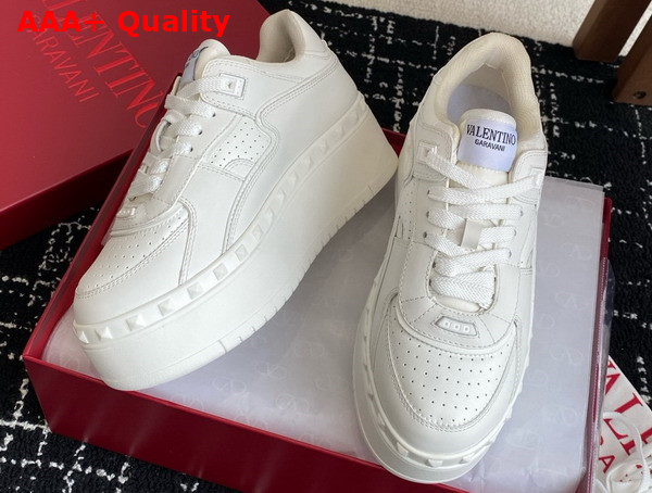 Valentino Garavani Freedots XL Calfskin Leather Sneaker in White Replica