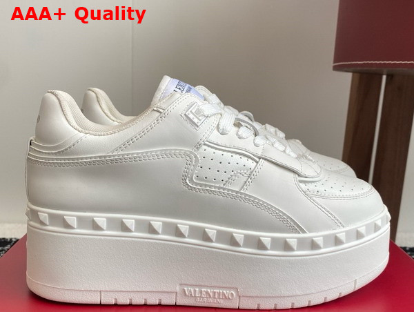 Valentino Garavani Freedots XL Calfskin Leather Sneaker in White Replica