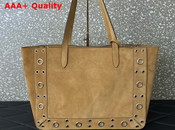 Valentino Garavani Medium Nellcote Suede Shopping Bag Havana Beige Replica