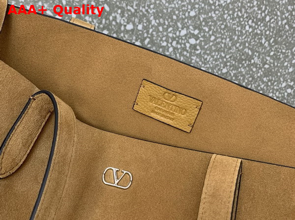 Valentino Garavani Medium Nellcote Suede Shopping Bag Havana Beige Replica