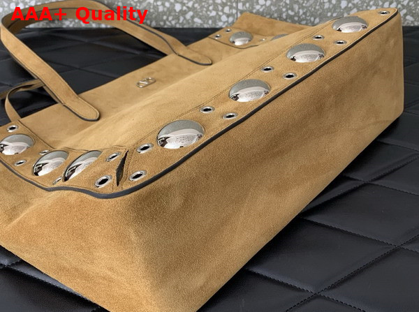 Valentino Garavani Medium Nellcote Suede Shopping Bag Havana Beige Replica