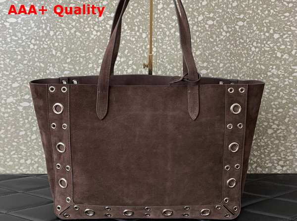 Valentino Garavani Medium Nellcote Suede Shopping Bag Testa Di Moro Replica