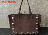 Valentino Garavani Medium Nellcote Suede Shopping Bag Testa Di Moro Replica