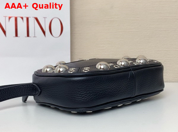 Valentino Garavani Nellcote Crossbody Bag in Black Grainy Calfskin Replica