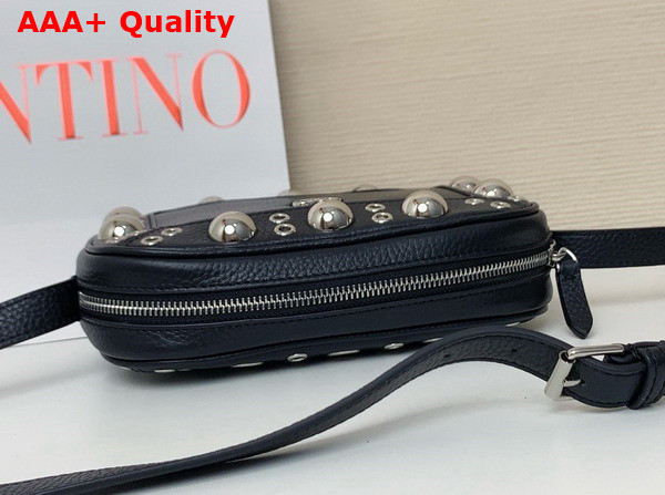 Valentino Garavani Nellcote Crossbody Bag in Black Grainy Calfskin Replica