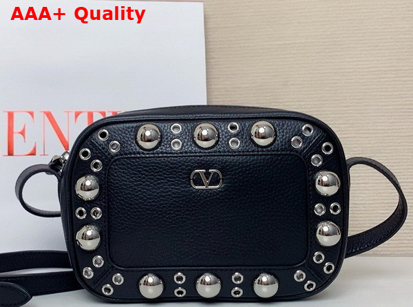 Valentino Garavani Nellcote Crossbody Bag in Black Grainy Calfskin Replica