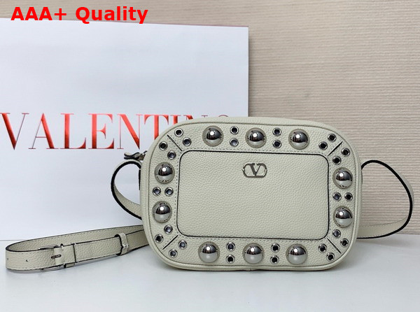 Valentino Garavani Nellcote Crossbody Bag in Light Ivory Grainy Calfskin Replica
