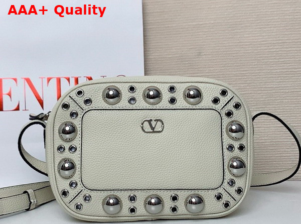 Valentino Garavani Nellcote Crossbody Bag in Light Ivory Grainy Calfskin Replica