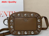 Valentino Garavani Nellcote Crossbody Bag in Tan Grainy Calfskin Replica