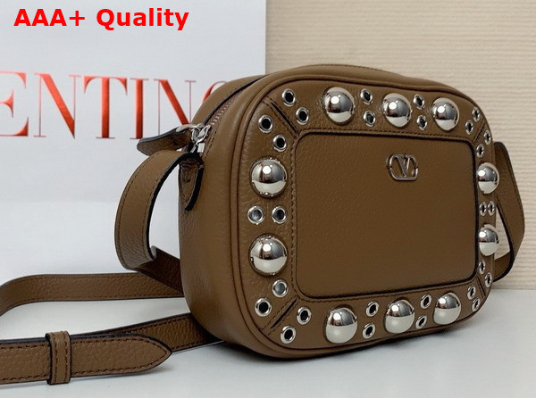 Valentino Garavani Nellcote Crossbody Bag in Tan Grainy Calfskin Replica
