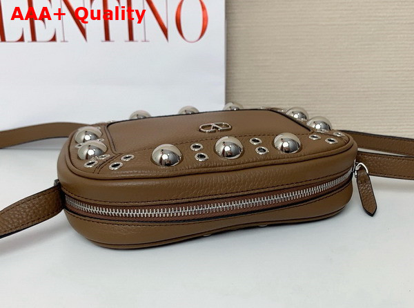 Valentino Garavani Nellcote Crossbody Bag in Tan Grainy Calfskin Replica